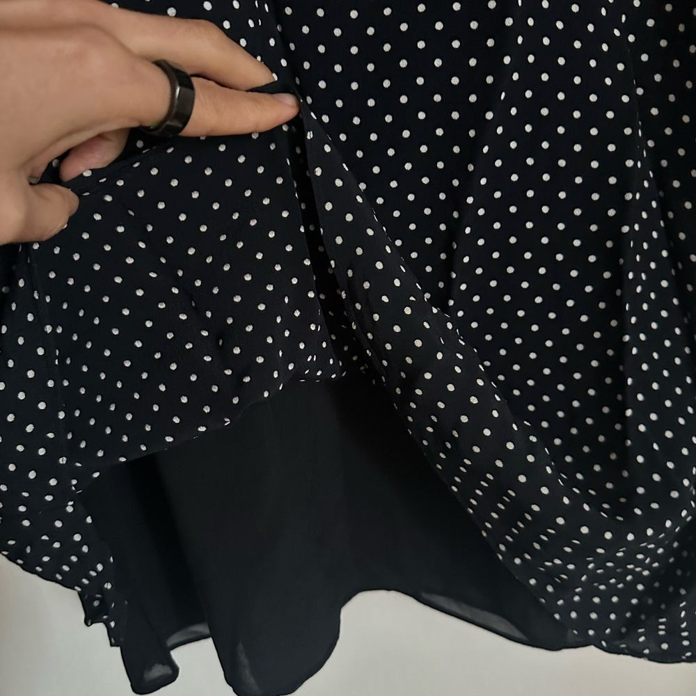 Theory Black and White Polka Dot Shift Dress - size 4